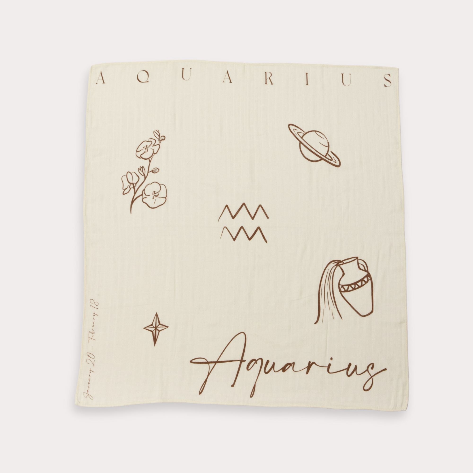 Zodiac Muslin Swaddle - Aquarius