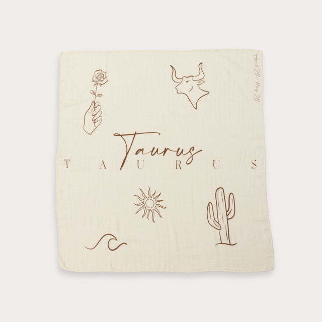 Zodiac Muslin Swaddle - Taurus