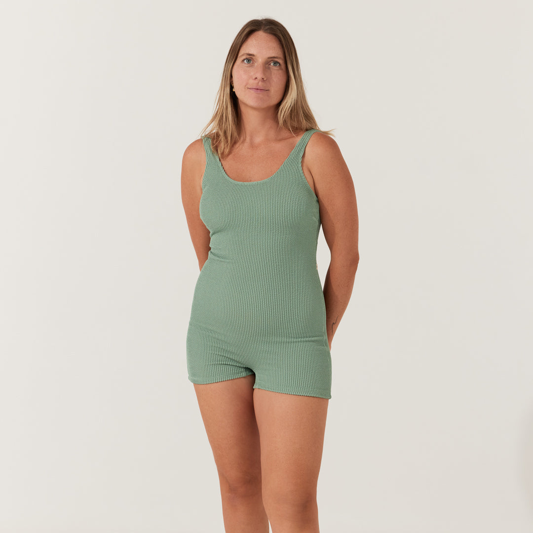 Olive Curve Boyleg Onesie