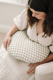 Organic Nursing Pillow Sage + Cream Gingham