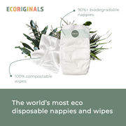 Ecoriginals Eco Bundle 3 X 30 Pack Nappies Newborn 0-4.5kg + 3 X 70 Pack Plant Based Baby Wipes