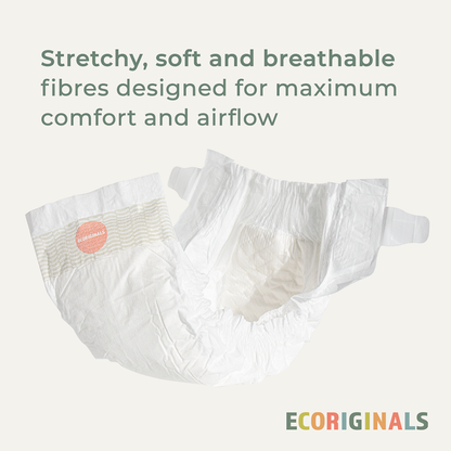 Ecoriginals Eco Bundle 3 X 26 Pack Infant Nappies 5-8kg + 3 X 70 Pack Plant Based Baby Wipes